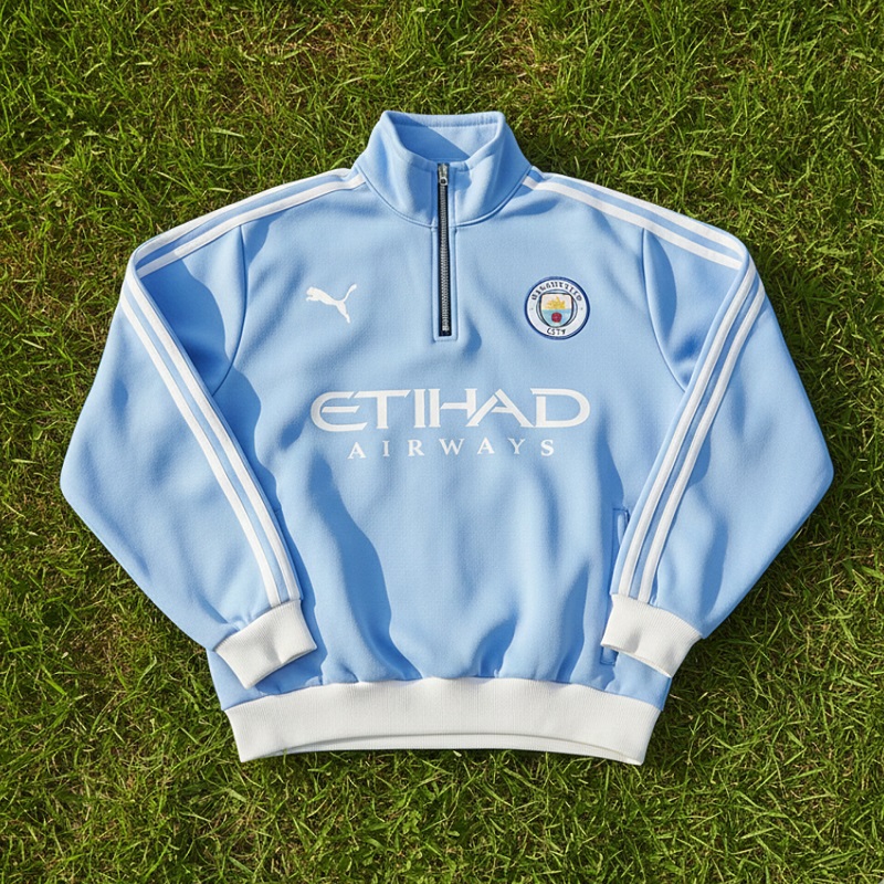 دورس نیم زیپ منچستر سیتی- آبی فیروزه ای